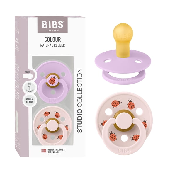 Set de 2 Chupetes BIBS Studio de Caucho Natural Talla 1
