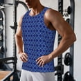 thumbnail image 5 of Gukieu Blue Lantern Shapes Print Men's Quick Dry Fitness Vest, Round Neck Sleeveless Fitness Bodybuilding Top-Medium, 5 of 7
