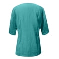 thumbnail image 4 of LIUJUNSHOP Cotton Linen Shirts for Women Loose Fit V Neck Button Comfortable Tops Trendy Blouses Casual, 4 of 5
