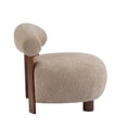 thumbnail image 4 of Noble House Modern Boucle Fabric Accent Chair,Plush Rounded Shape with Curved Backrest,Light Brown, 4 of 9