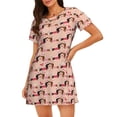 thumbnail image 1 of Vsdgher Motif Couple Teckel Chemise de Nuit à Manches Courtes Col Rond Mignonne Robe de Nuit Confortable, 1 of 6