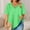 (Fashion 30)Green, variant on Aimik Plus Size Casual Top for Women Summer Printed Short Sleeve Crisscross V Neck Curved Hem Tops Loose Comfort Blouse