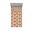 thumbnail image 2 of Ambesonne Geometric Fitted Sheet & Pillow Sham Set, Hexagonal Shape Retro, Queen, Mustard Orange, 2 of 3