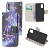 Wallet Case for Samsung Galaxy A71 5G, PU Leather Magnetic Flip Folio Cover with Kickstand Card Slots Phone Case for Samsung Galaxy A71 5G (6.7 Inch),Purple Butterfly