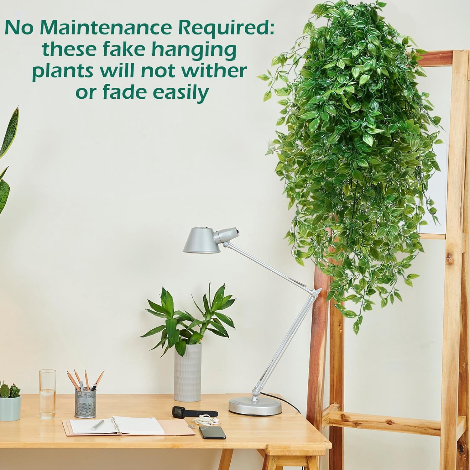 12 Pcs Artificial Hanging Plants Fake Ivy Vines with Fake Leaves for Living Room Decor Indoor Outdoor Decorations for Patio Artificial Plants Greenery for House Wall, No Baskets (Beauty)
