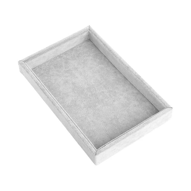 Wweixi Compact And Portable Jewelry Case Storage Soft Velvet Lining With Large Capacity Ice gray velvet 1Set