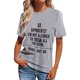 thumbnail image 2 of Gibobby Camiseta de manga corta para mujer Camiseta holgada manga corta con cuello redondo y alfabeto a la moda para mujer, camiseta deportiva informal(Gris,M), 2 of 3