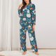 thumbnail image 2 of Balery Christmas Snowman Gift Conjunto de Pijama con Estampado para Mujer, Conjunto de Dos Piezas con Manga Larga, Ropa de Dormir Suave con Bolsillos, Pijamas Cómodos-Small, 2 of 7