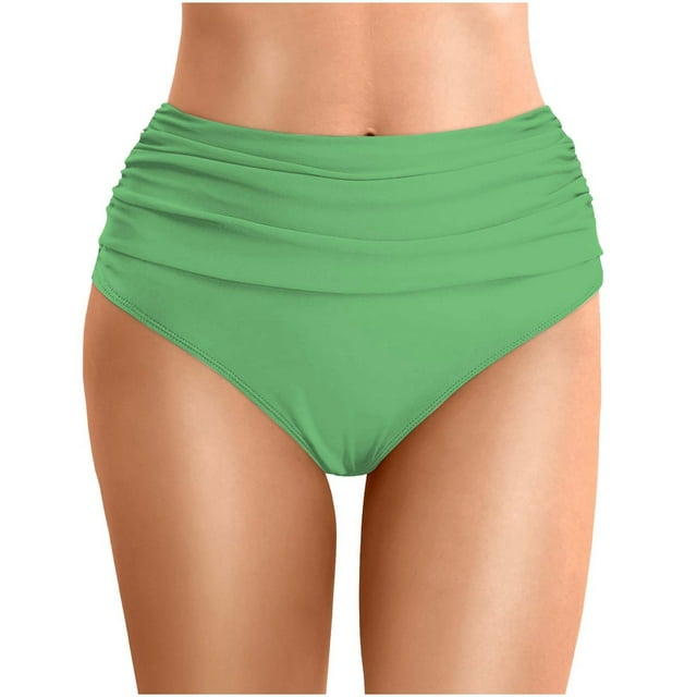Women's Summer Solid Color Pleated Beach Swim Trunks - Double - Layered, Polyester, Elastic, Suitable for Beach and Vacation