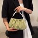 thumbnail image 2 of Bolso de hombro de PU sólido con cremallera para mujer joven, novedad de verano 2024, bolso cruzado portátil con volantes y cuentas de terciopelo de alta calidad., 2 of 5