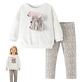 thumbnail image 5 of Nwiuh Girls Clothes Sweatshirt Casual Outfit for Girl Leggings 2 Piece Fall Pants Set (White, 9-10 Years), 5 of 8
