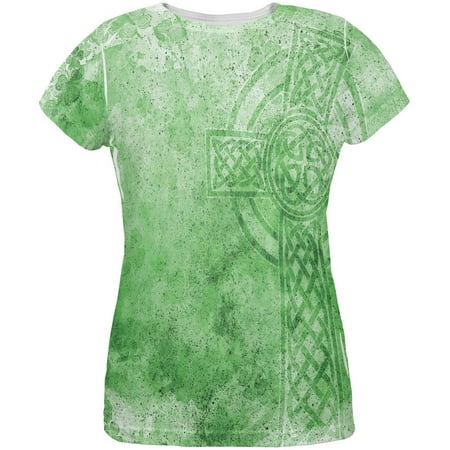 Celtic Cross Adult T-shirt - St. Patricks Day Dirty Irish Celtic Cross All Over Womens T Shirt