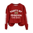 thumbnail image 4 of Baberdicy Women's Hoodless Hoodie Women's That's My Grandson Out There Football Lover Casual Sweatshirt, Pullover Sweatshirts for Women Red L, 4 of 8