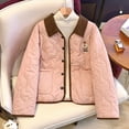 thumbnail image 3 of Chaqueta Acolchada Extragrande para Mujer, con Botones y Bolsillo. Rosa L, 3 of 4