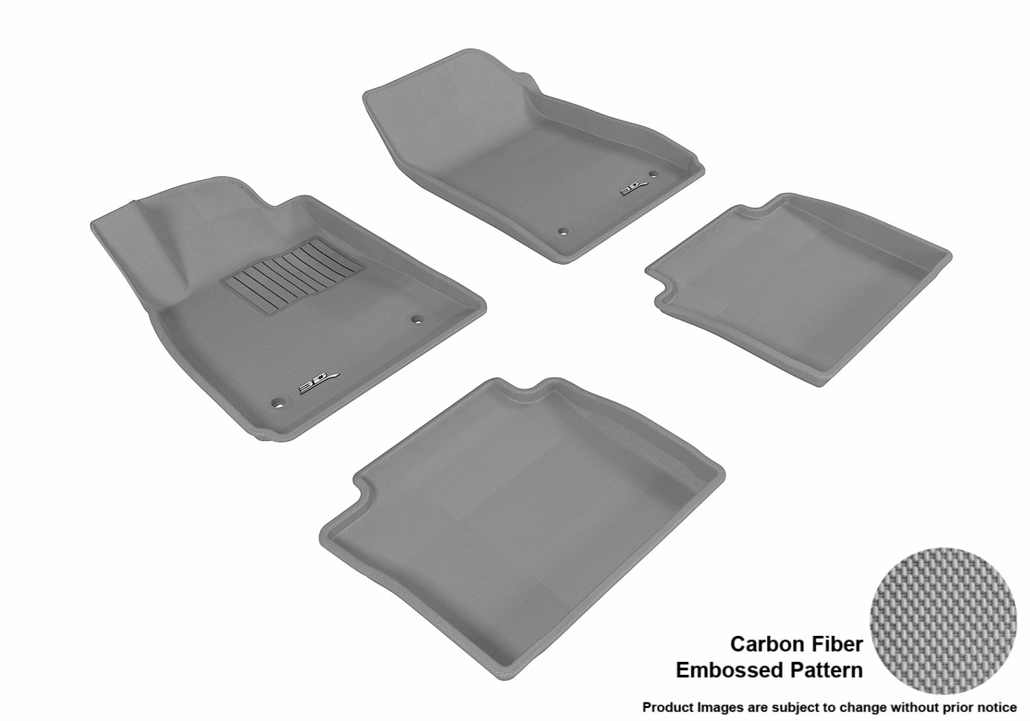 3D MAXpider 20142017 Chevrolet Impala Front & Second Row Set All Weather Floor Liners in Gray