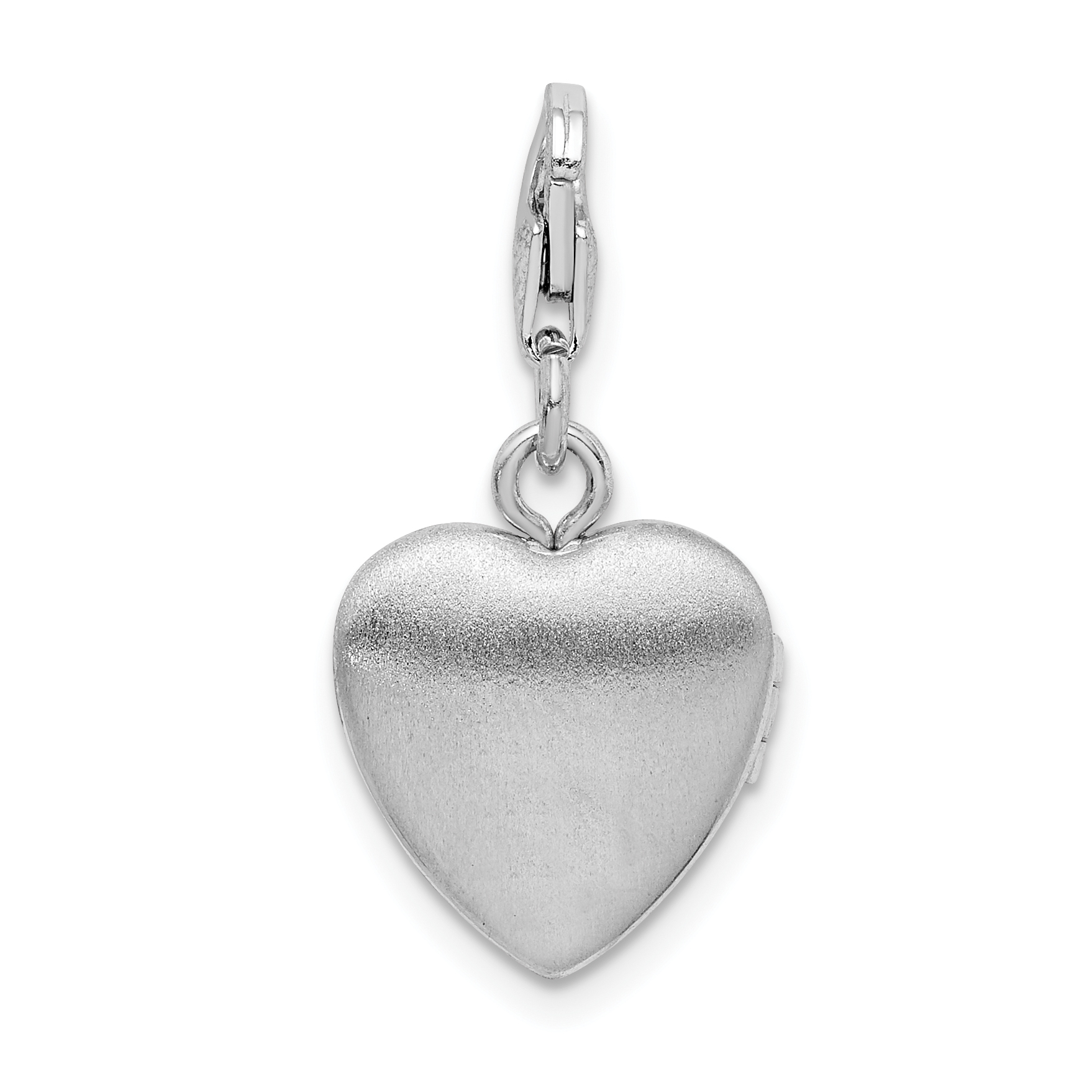 Sterling Silver 0.4IN Polished Lobster Clasp Heart Locket (0.5IN x 0.4IN ) - image 3 of 5