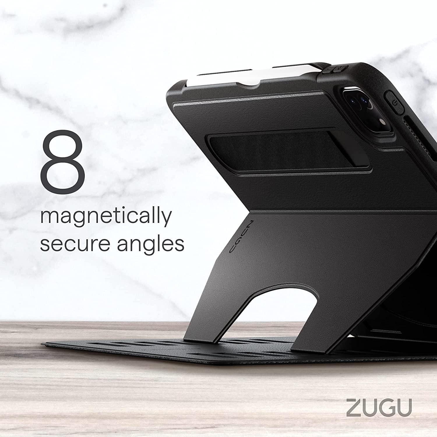 ZUGU Case for iPad Pro 11 inch (1st, 2nd, 3rd & 4th Gen) 2018/2020/2021/2022 - Slim Protective Case - Wireless Apple Pencil Charging - Convenient Magnetic Stand & Sleep/Wake Cover - Stealth Black
