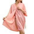 thumbnail image 4 of Tqcoqu Women Hot Fix Casual Solid Color Simulated Silk Home Clothing Robes, 4 of 5