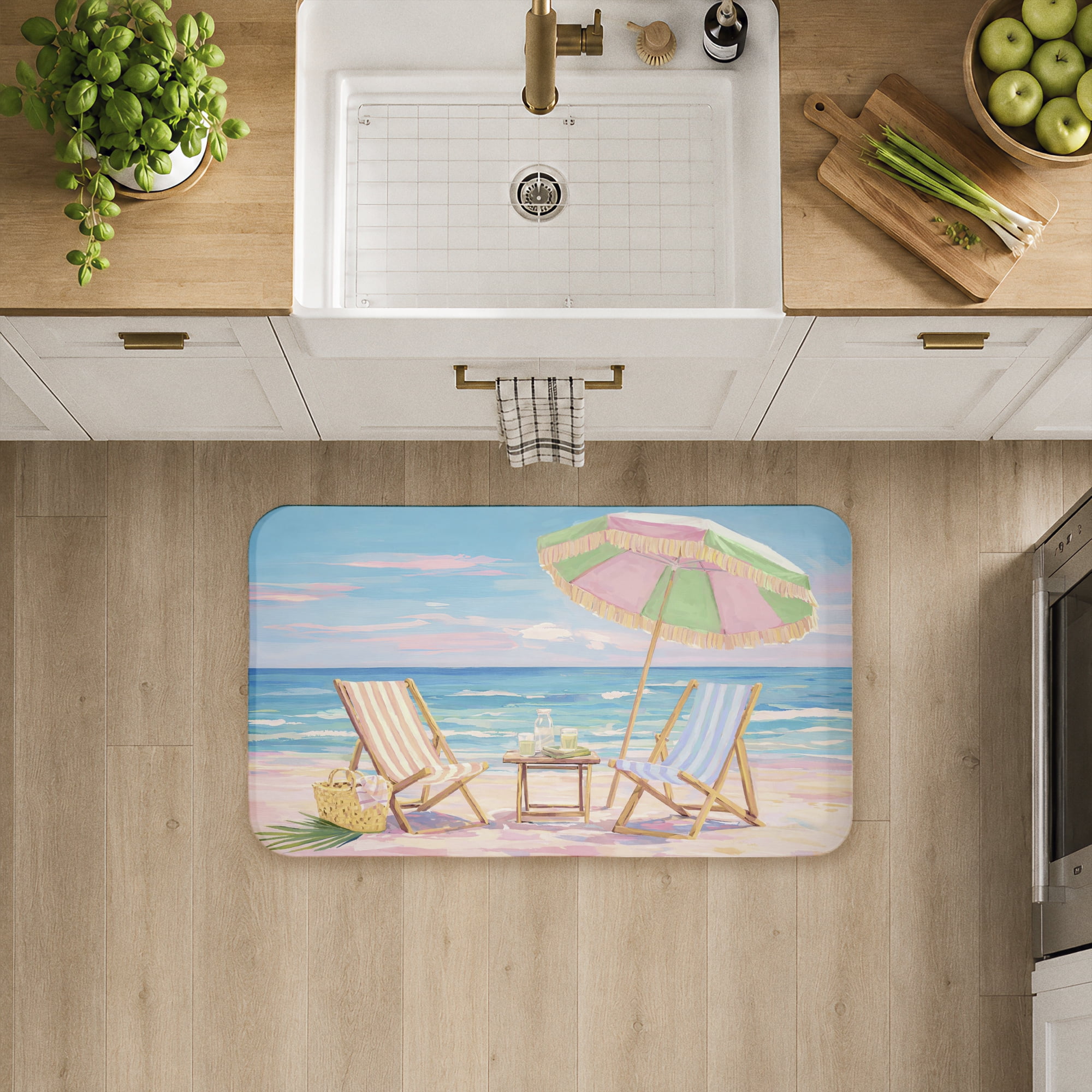 Stupell Industries Drinks By The Sea Printed Anti-Fatigue Floor Mat, design by Ziwei Li