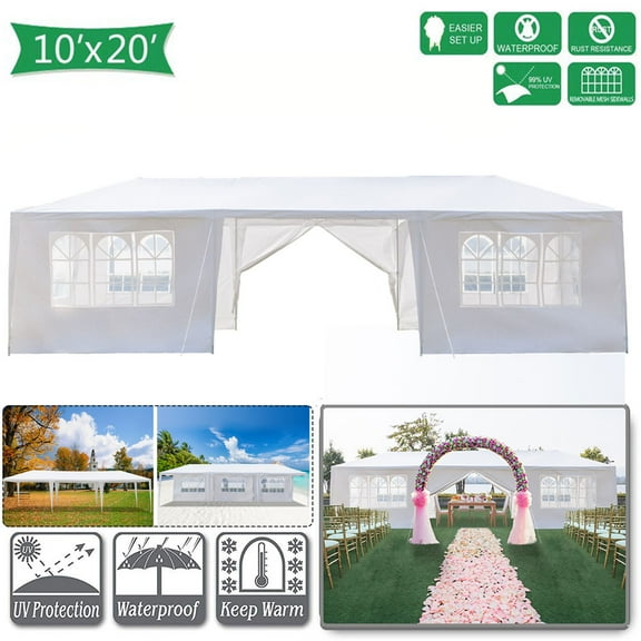 Veryke 10' x 30' Canopy Tents for Outdoor, Waterproof 8 Sides and 2 Doors Tents and Canopies for Wedding, Party, Commercial Event, White