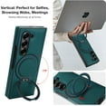 thumbnail image 6 of Compatible with Samsung Galaxy Z Fold 7 Phone Case,Built-in Screen Protector,360° Rotatable Ring Kickstand,Compatible with Mag-Safe,Anti-Scratch Leather Shockproof Rugged Phone Case,Green, 6 of 8