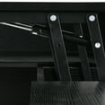 thumbnail image 3 of DWVO L Shaped Computer Desk with Power Outlet&LED Lights&File Drawer, 59 '' Corner Computer Table with Hutch& Storage Shelves, Gaming Desk Office Desk with Lift Top For Home Office, Black & Brown, 3 of 14