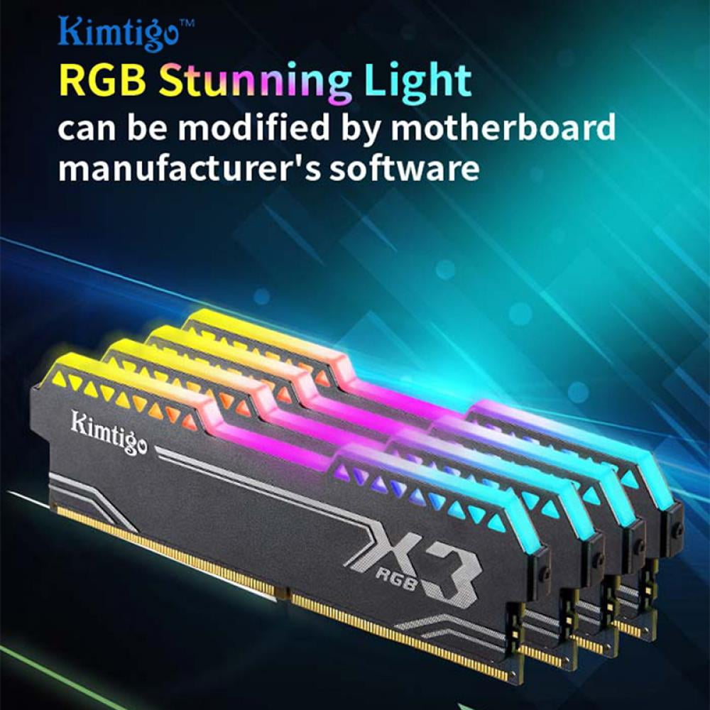 Kimtigo RGB DDR4 32GB CL16 1.2V U-DIMM Unbuffered for Gaming and High-Performance Compatible with Desktop Memory Module Ram Upgrade PC Memory - Walmart.com