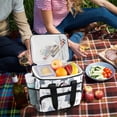 thumbnail image 5 of FORMRS Insulated Cooler Bag 24 Cans Capacity Soft Leakproof Lunch Box with Side Pockets, Cute Snowmen, 5 of 7
