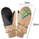 thumbnail image 2 of Guantes de esquí para niños, impermeables, para el frío, con patrón de dinosaurio pequeño, acolchados, cálidos, con un dedo (caqui), 2 of 5