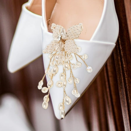 FRCOLOR 1 Pair Exquisite Shoe Jewelry Clips Delicate Bows Shoe Charm Shoe Accessories Shoe Jewelry Clips Heel Clips High Heels Shoe Flower Decoration Charms