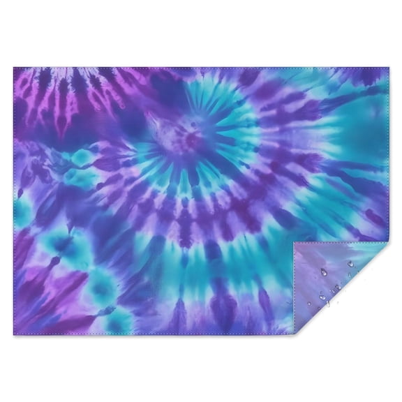 Purple Blue Tie Dye Spiral Pattern Rectangle Tablecloth 60"x84",Waterproof Polyester Rectangle Table Cloth, Wipeable Spillproof Polyester Tablecloth for Dining, Camping, Indoor and Outdoor