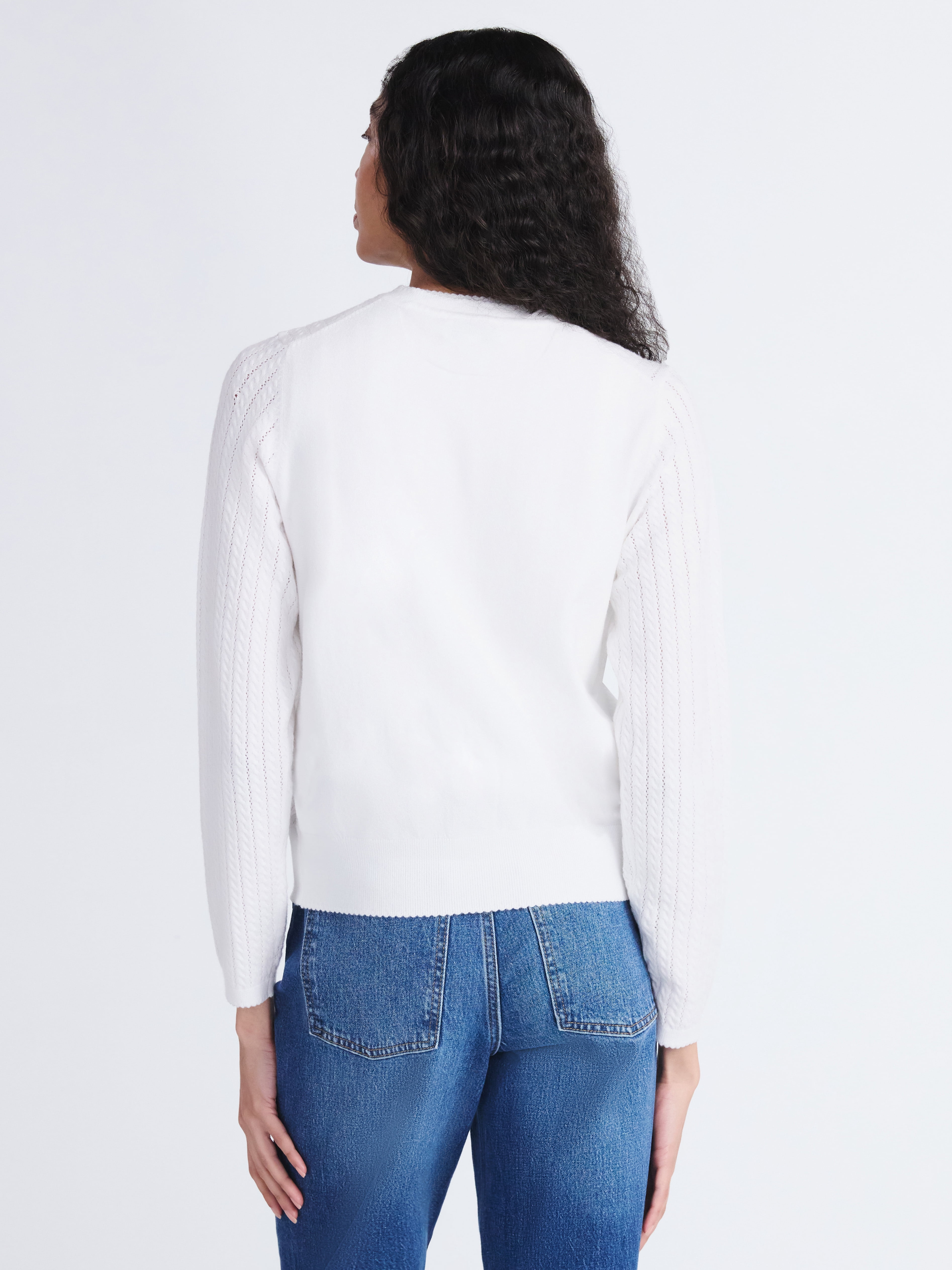 Free Assembly Women's and Women's Plus Cozy Yarn Welt Pocket Cable Cardigan Sweater, Midweight, Sizes XS-4X