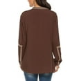 thumbnail image 4 of Grosy Embroidered Tops for Women Long Sleeve V Neck Plus Size Boho Mexican Style Blouse Peasant Tops Women T Shirts Casual Tee Ladies Tunics-S/Brown/141/G, 4 of 8