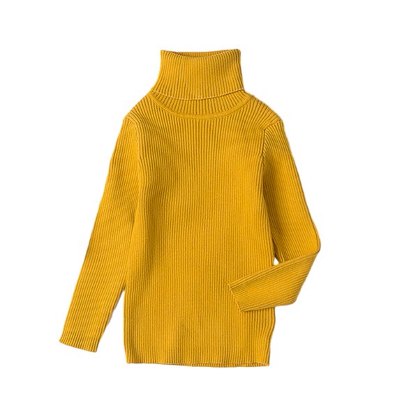 GYRATEDREAM Toddler Baby Girl Boys Basic Solid Color Turtleneck Sweater Kid Long Sleeve Pullover Blouse Top, 12M-6Y