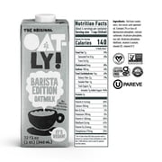 حليب الشوفان من Oatly Barista Edition، حليب خالي من منتجات الألبان، 32 أونصة سائلة، كرتونة ثابتة على الرف