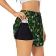 thumbnail image 2 of Bixox Women's Tropical Leaves1 pattern 2 in 1 Running Shorts - Lightweight Athletic Workout Gym Yoga Shorts Liner with Pockets - XX-Large, 2 of 7