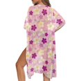 thumbnail image 5 of HELLHERO High Quality Fabrics Women's Swimsuit Coverups for Beach Long Free Size Women's Kimono Swimsuit Coverups Plumeria Print, 5 of 6