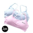 thumbnail image 2 of ATOYSOY Women's 2 Pack Cotton Lined Everyday Bra Padded Camisoles Kids Slim Basic Tank Tops Girls Bralette Underwear Push Up Comfort Bra Teens Breathable Blue Free Size, 2 of 3
