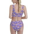 thumbnail image 3 of Picia Pugs and Flowers Women's High Waisted Bikini Scoop Neck Swimsuit Two Pieces Bathing Suit-X-Large, 3 of 8