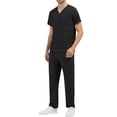 thumbnail image 6 of Fgvctg Mens Scrubs Plus Size Medical Uniforms Stretchy V-Neck Scrub Pants and Tops Scrub Sets Nursing Top with Pockets Black 2XL, 6 of 6