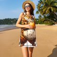 thumbnail image 3 of Sikiie Robe Sans Manches à Imprimé Guépard pour Femmes avec Poches Col Rond Robe d'Été, Adaptée pour Usage Quotidien, Bureau, Vacances Été, 3 of 7