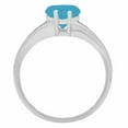 thumbnail image 4 of 1 ct Heart Cut Simulated Turquoise Solitaire 14K White Gold Womens Engagement Ring, 4 of 5