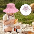 thumbnail image 4 of Sombrero para el sol para bebé, ajustable, para exteriores, para nadar, playa, piscina, sombrero para niños, ala ancha, correa para la barbilla, sombrero de juego de verano, 4 of 5