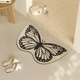 thumbnail image 5 of Btomtd 15.74' x 23.62' Butterfly Bath Rug Diatom Floor Mat Kitchen Cover Secure Grip Bathroom Living Room Carpet Decor, Black, 5 of 6