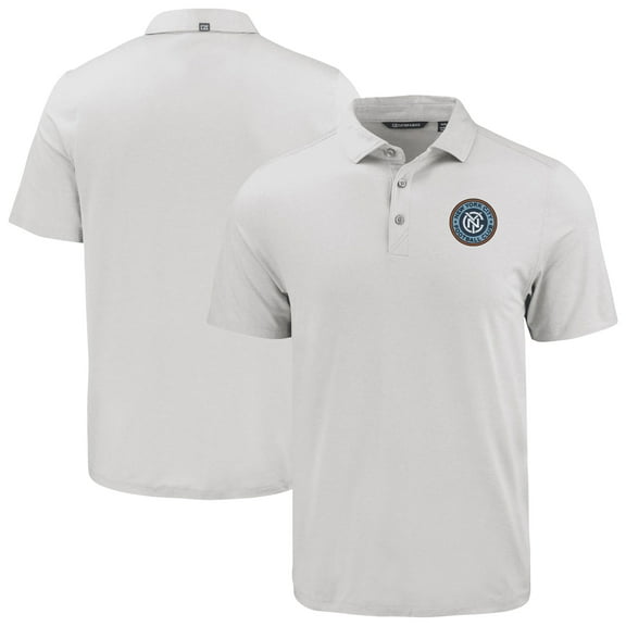 Men's Cutter & Buck Gray New York City FC Coastline Epic Comfort Eco Recycled Polo