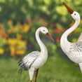 thumbnail image 5 of Set of 2 44.5" Tall Metal Great White Heron Garden Figurines, 5 of 6