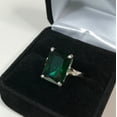 thumbnail image 3 of 8ct Emerald Cut Emerald Ring Green Gemstone Ring Panna Gemstone Ring Birthstone Gift Ring, 3 of 3