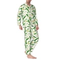 thumbnail image 2 of Susaid Tulips Flowers Print Men's Long Sleeve Pajama Set, Two-Piece Button-Down Loungewear PJs Set, Comfortable Sleepwear for Relaxation-Large, 2 of 7