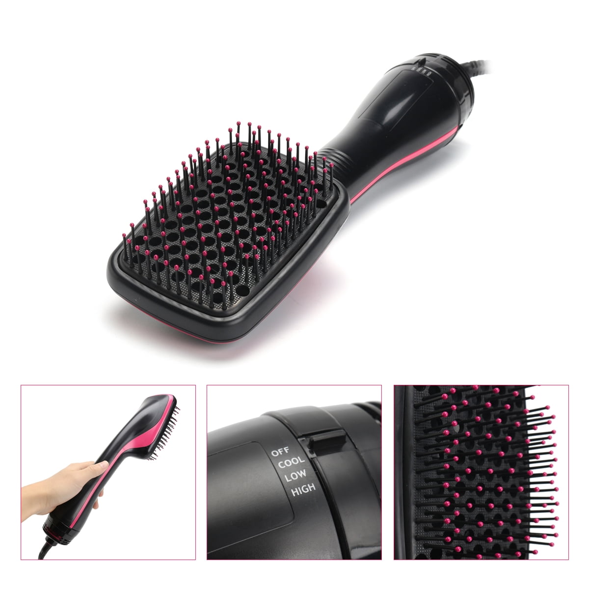 one-step hair dryer & styler, ionic hot air hair straightener brush,  negative ion generator for all hair types