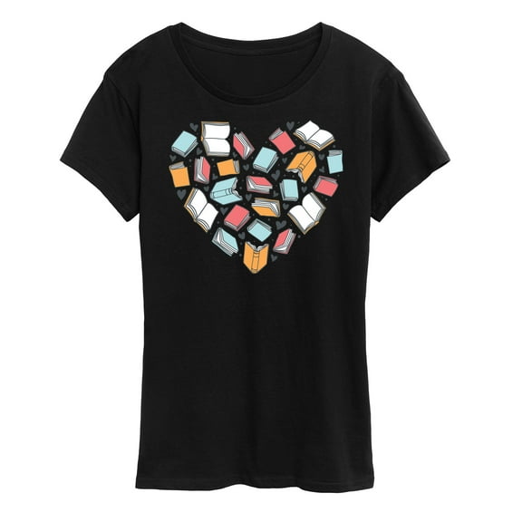 Instant Message - Book Heart - Women's Short Sleeve Graphic T-Shirt